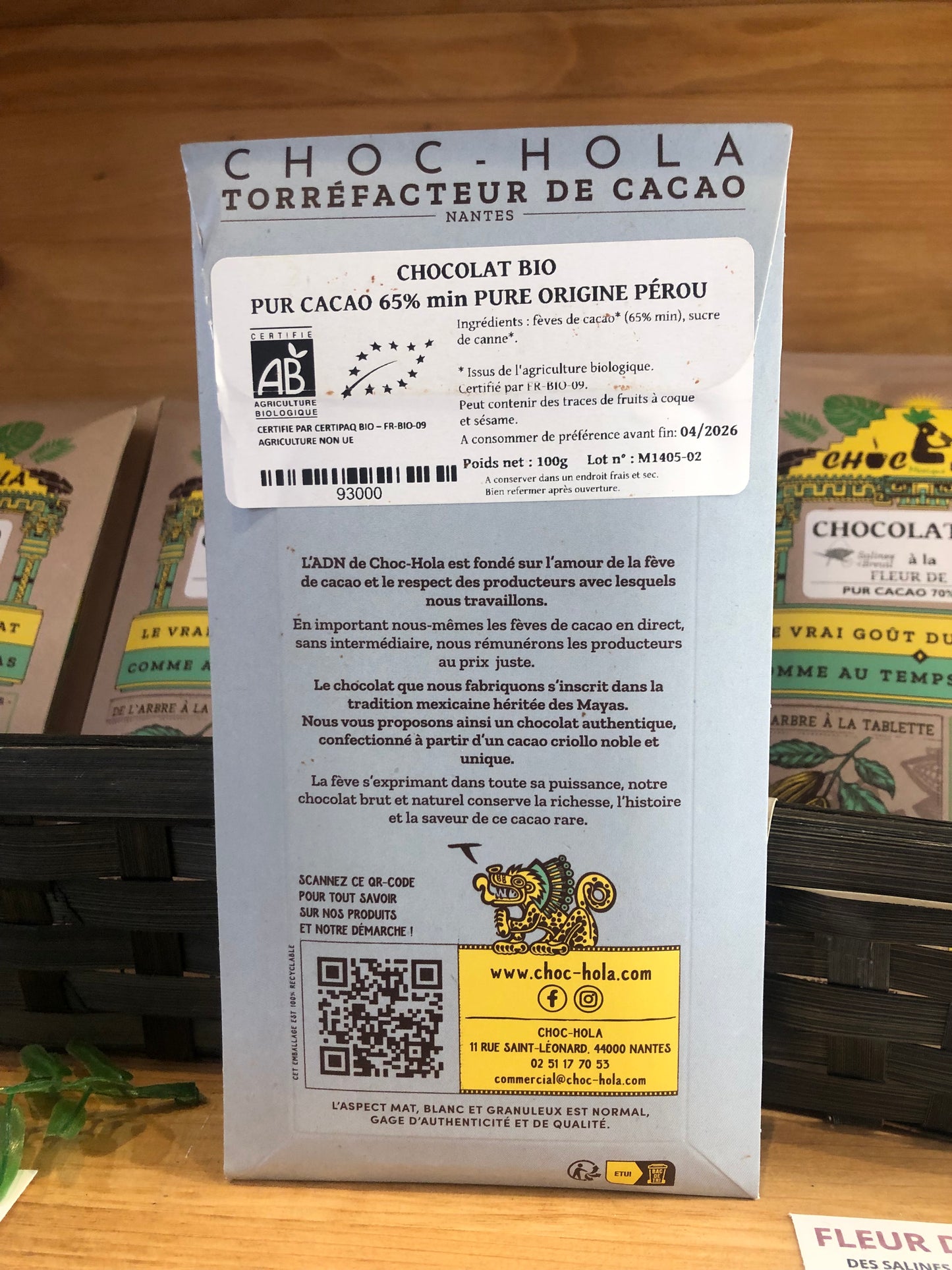 CHOCOLAT BIO origine Perou