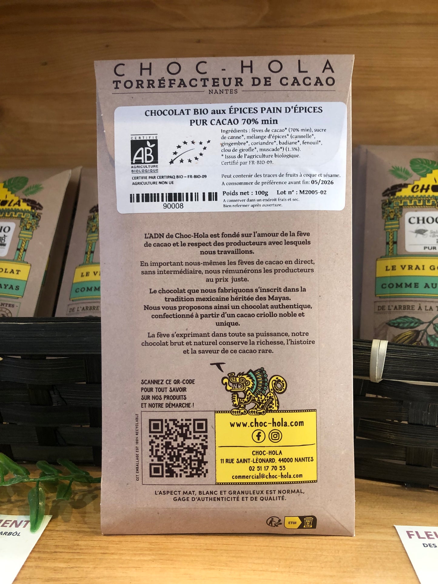 CHOCOLAT BIO origine Mexique