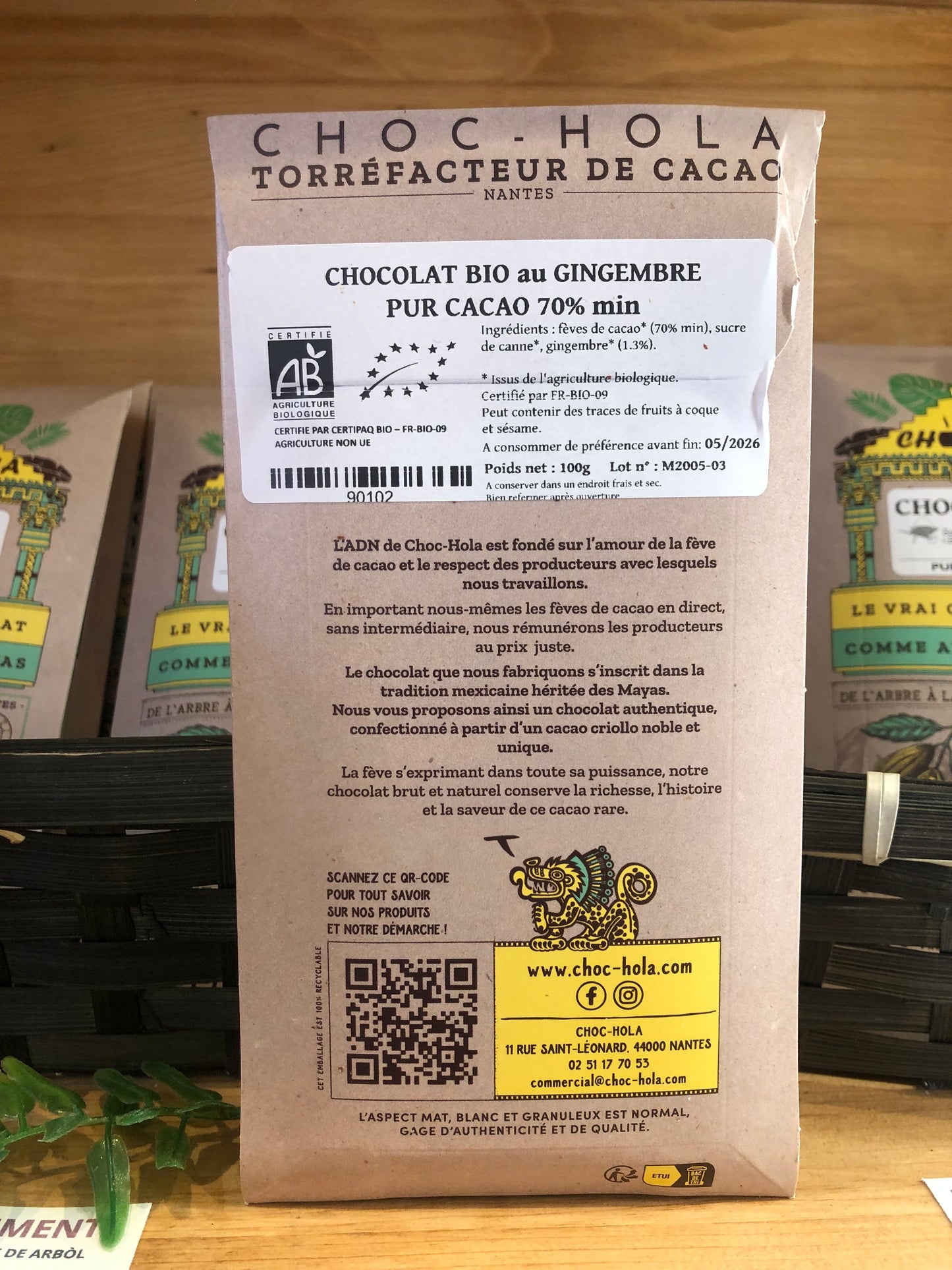 CHOCOLAT BIO origine Mexique