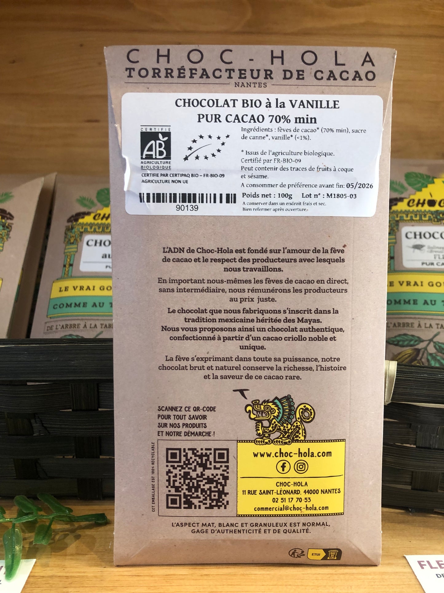 CHOCOLAT BIO origine Mexique