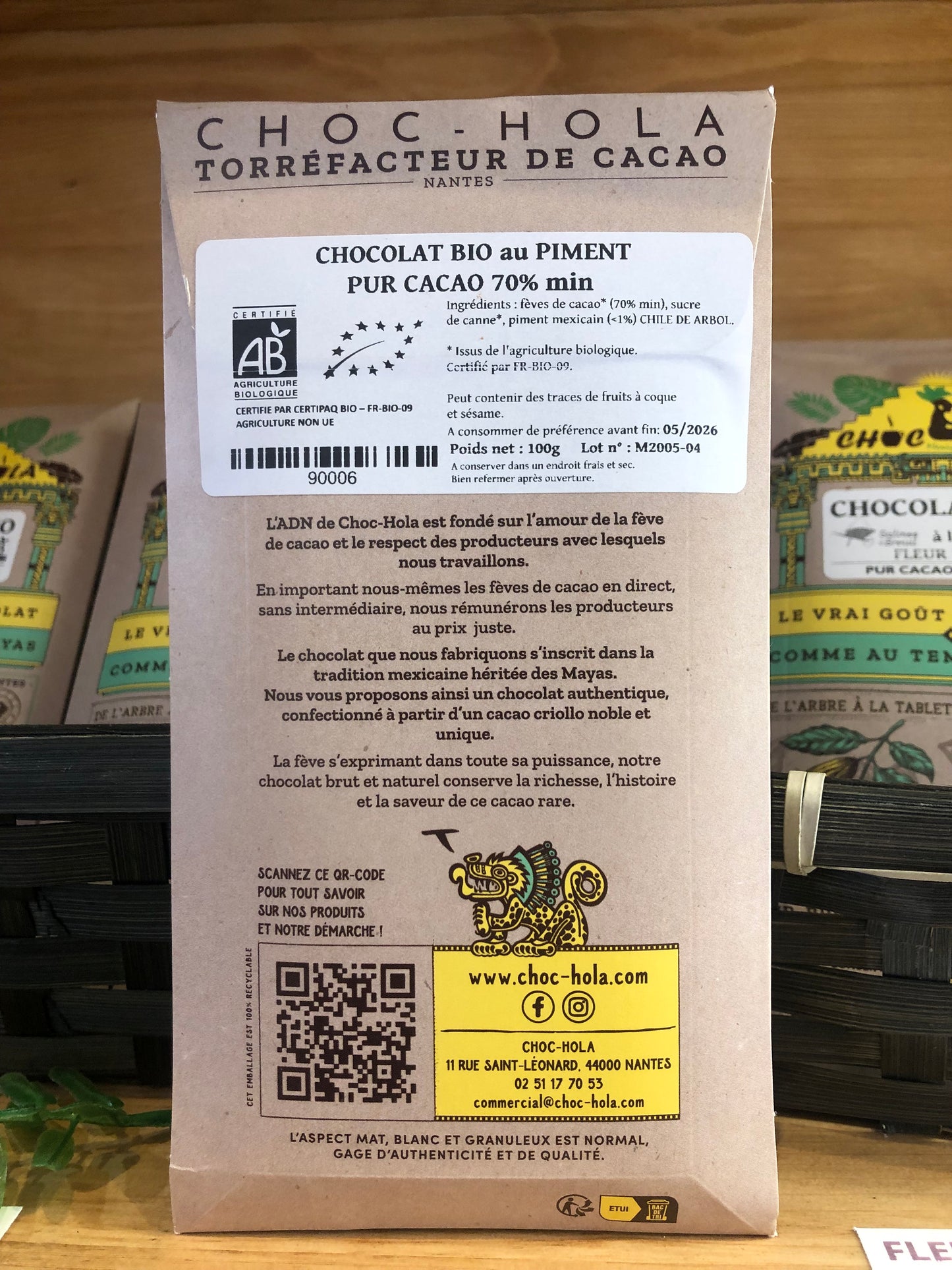 CHOCOLAT BIO origine Mexique